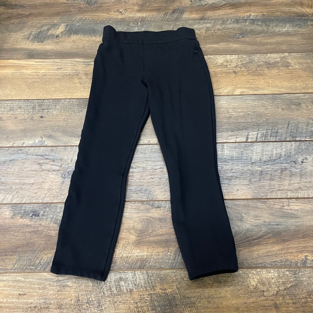 Spanx The Perfect Pant Black Petite XS P Cropped Ponte Trousers Pull On Slim